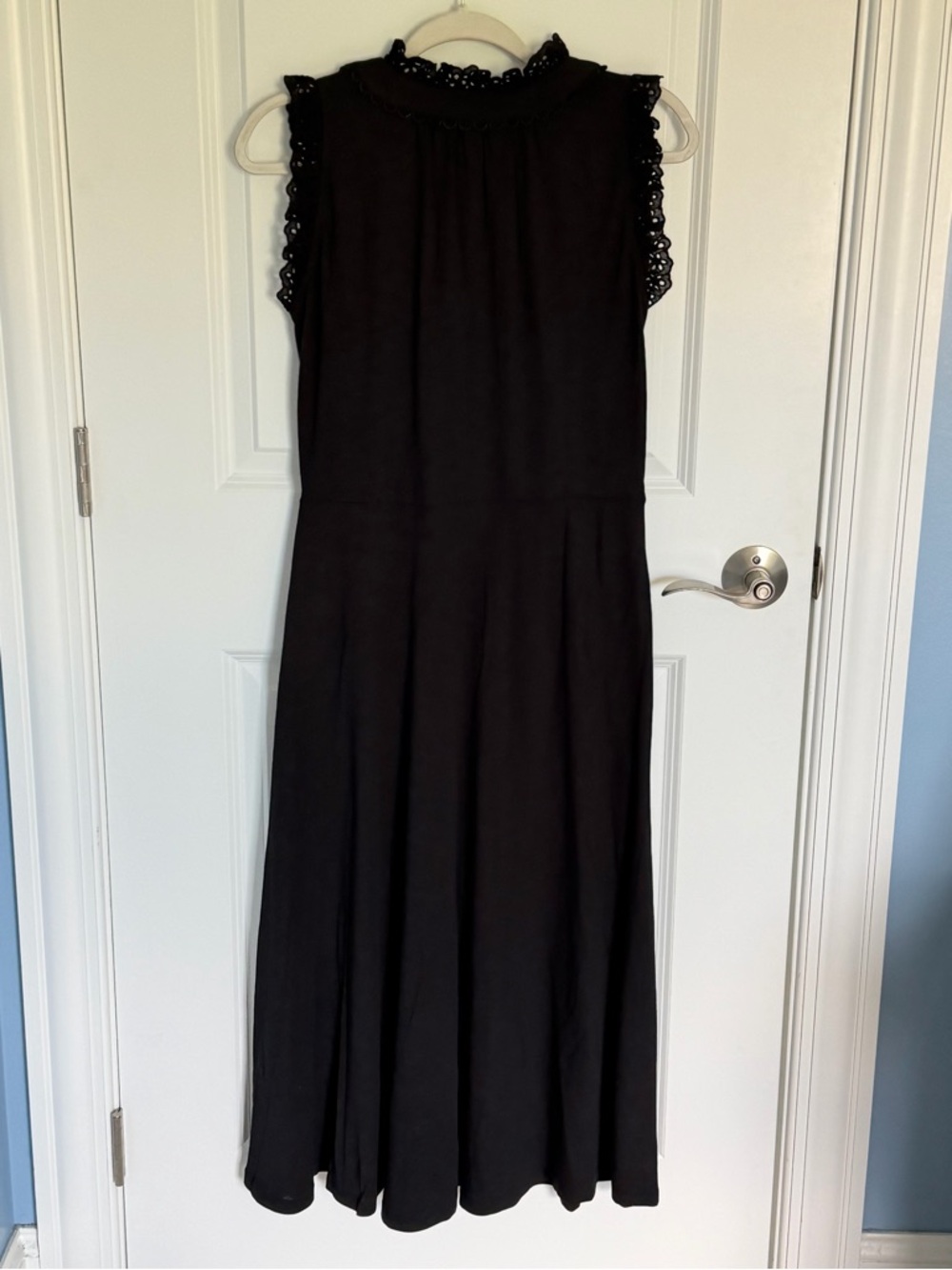BODEN Black Aria Broderie Trim Midi Dress Size 4R 54744 - Picture 8 of 14